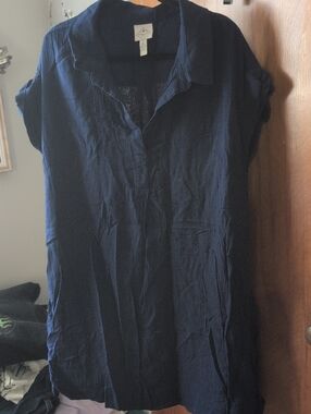 St. John's Bay Navy Short-Sleeve Collared Tunic